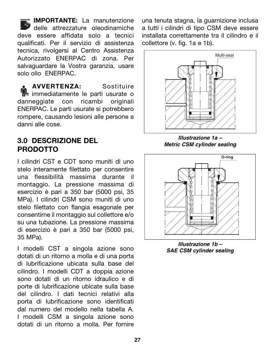 0 descrizione del prodotto | Enerpac CDT-Series User Manual | Page 27 / 66