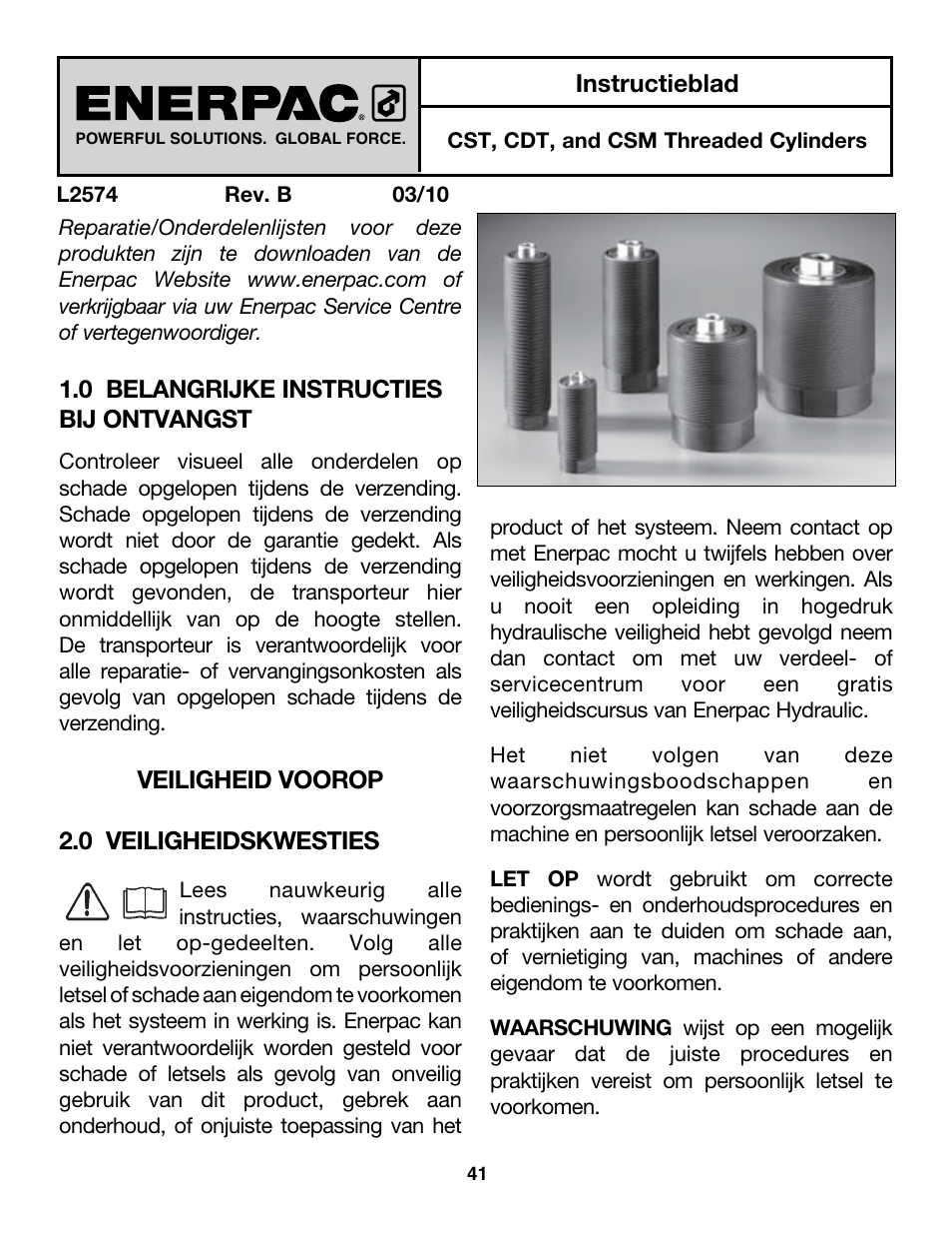 Enerpac CDT-Series User Manual | Page 41 / 66