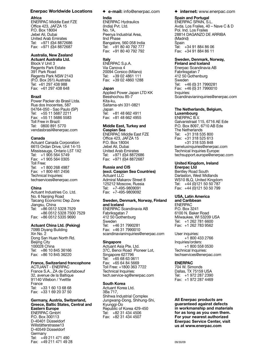 Enerpac CDT-Series User Manual | Page 66 / 66