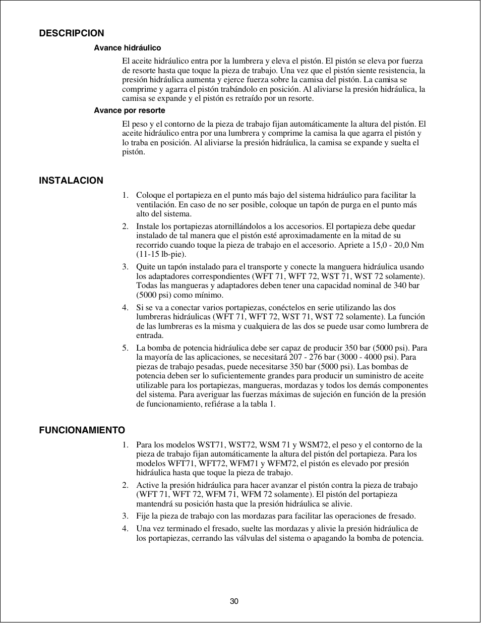 Enerpac WST-72 User Manual | Page 30 / 48