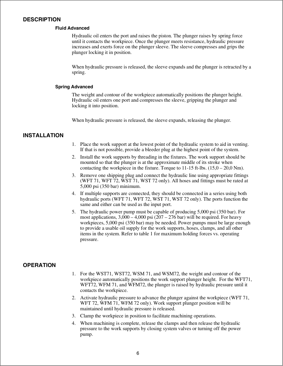 Enerpac WST-72 User Manual | Page 6 / 48