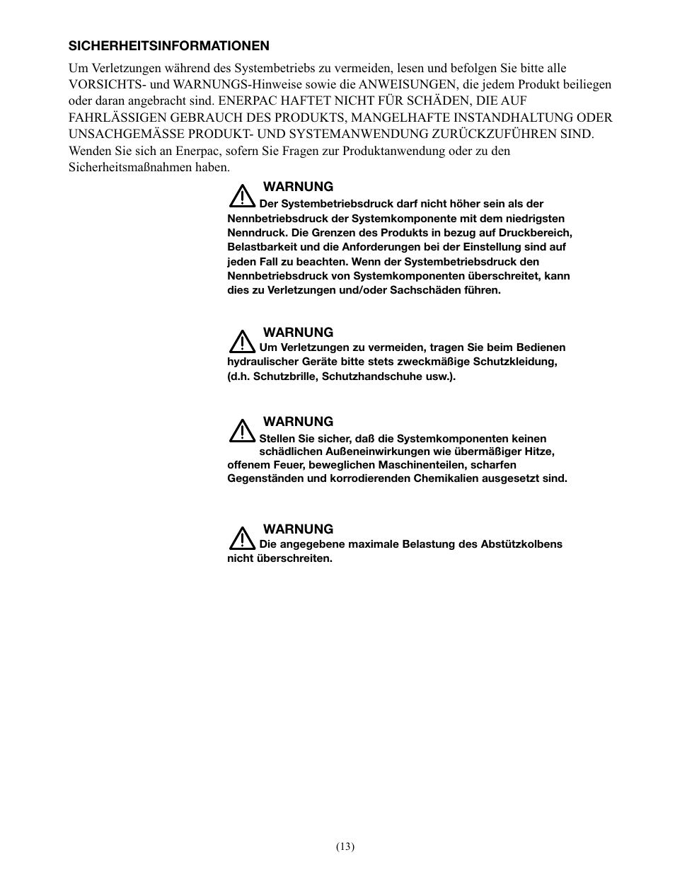 Enerpac WSL-442 User Manual | Page 13 / 60