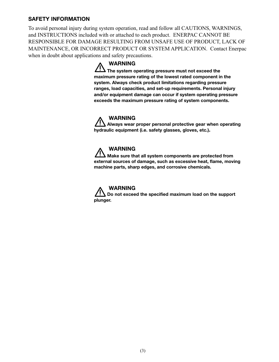 Enerpac WSL-442 User Manual | Page 3 / 60