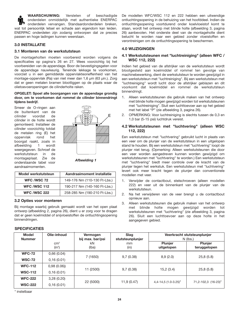 Enerpac WSC-112 User Manual | Page 24 / 32