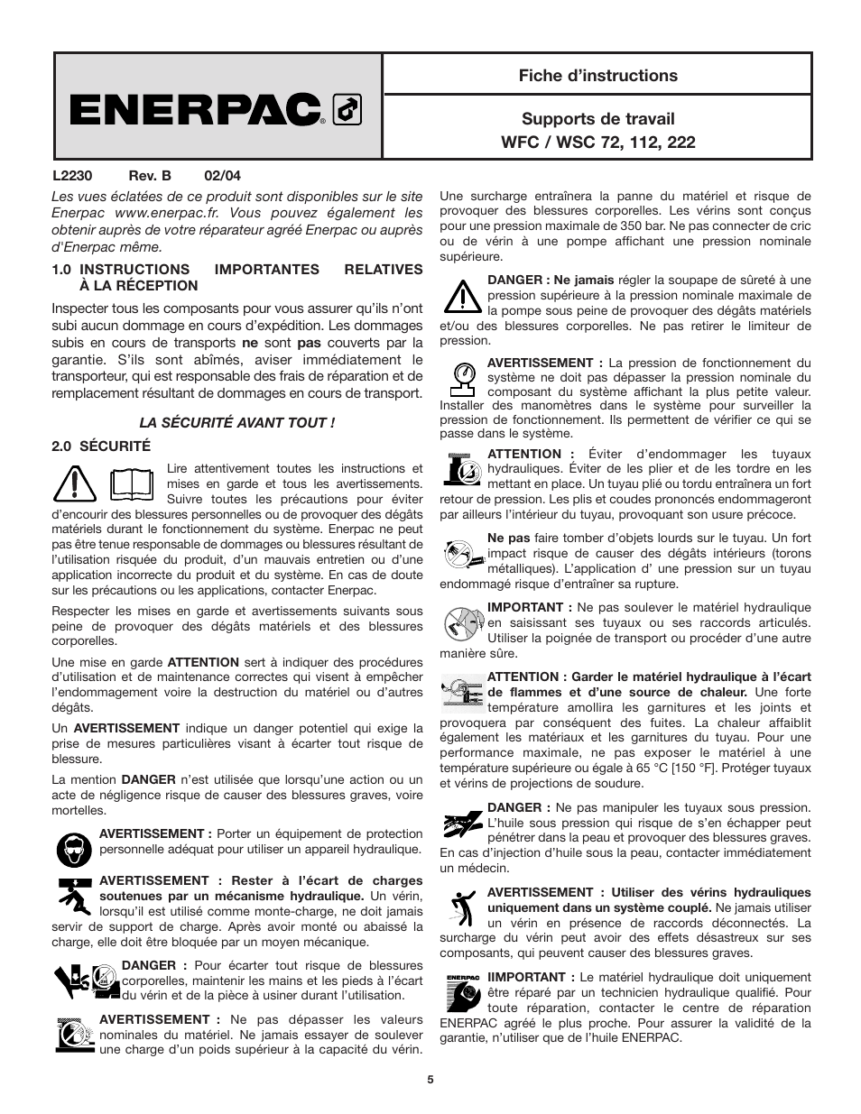 Enerpac WSC-112 User Manual | Page 5 / 32