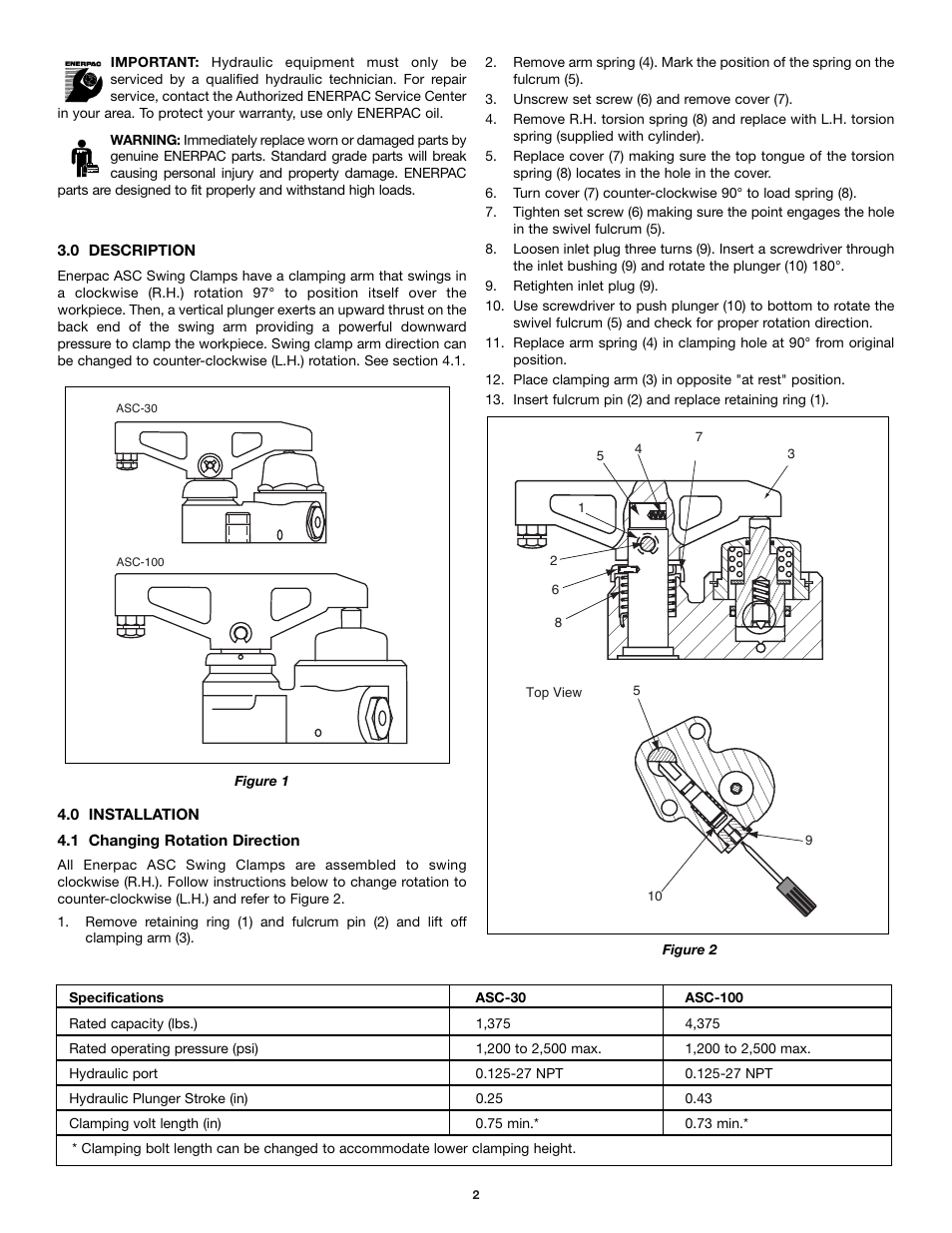 Enerpac ASC-Series User Manual | Page 2 / 4