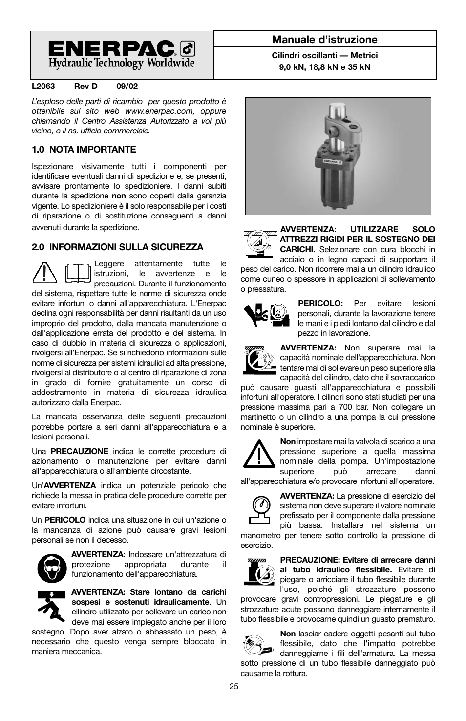 Manuale d’istruzione | Enerpac ST-202 User Manual | Page 25 / 52