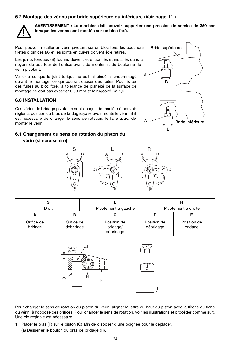 Sl r, 0 installation | Enerpac ST-52 User Manual | Page 24 / 48