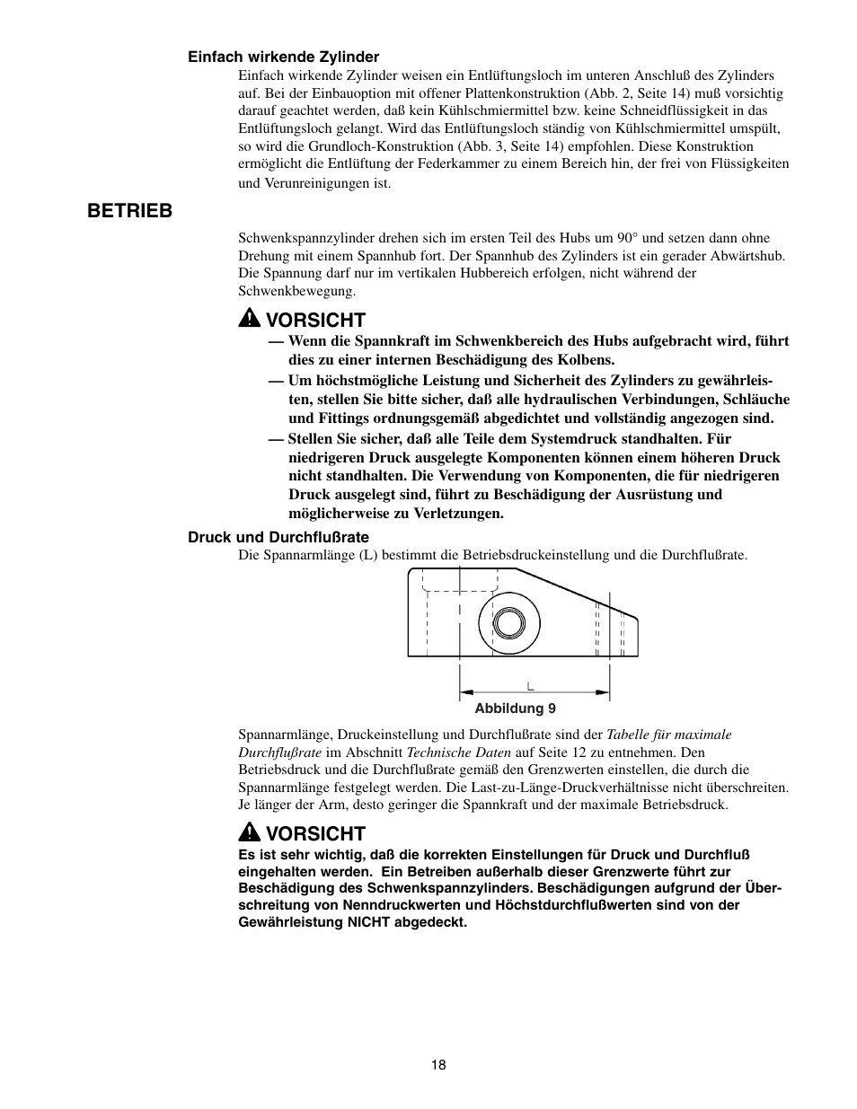 Betrieb, Vorsicht | Enerpac SC-Series User Manual | Page 18 / 64