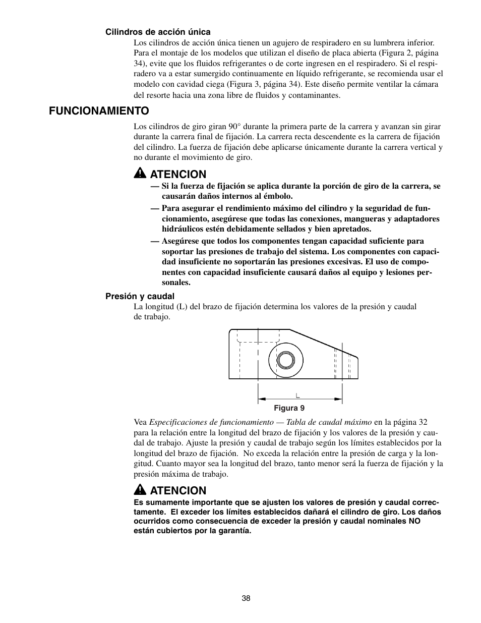 Funcionamiento, Atencion | Enerpac SC-Series User Manual | Page 38 / 64