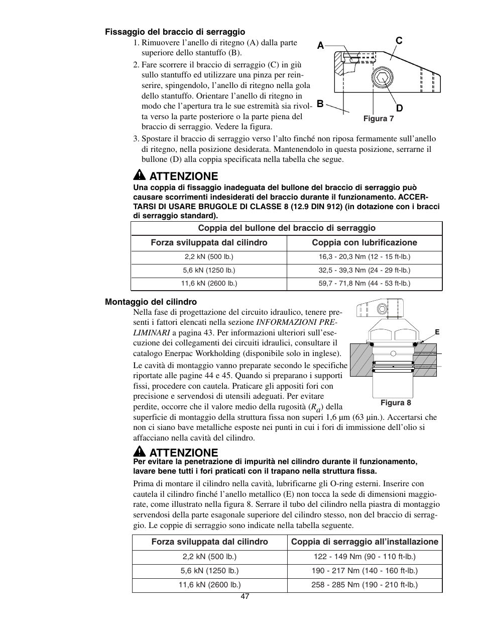 Attenzione | Enerpac SC-Series User Manual | Page 47 / 64