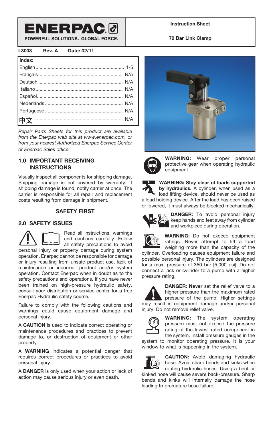 Enerpac LU7-Series User Manual | 8 pages