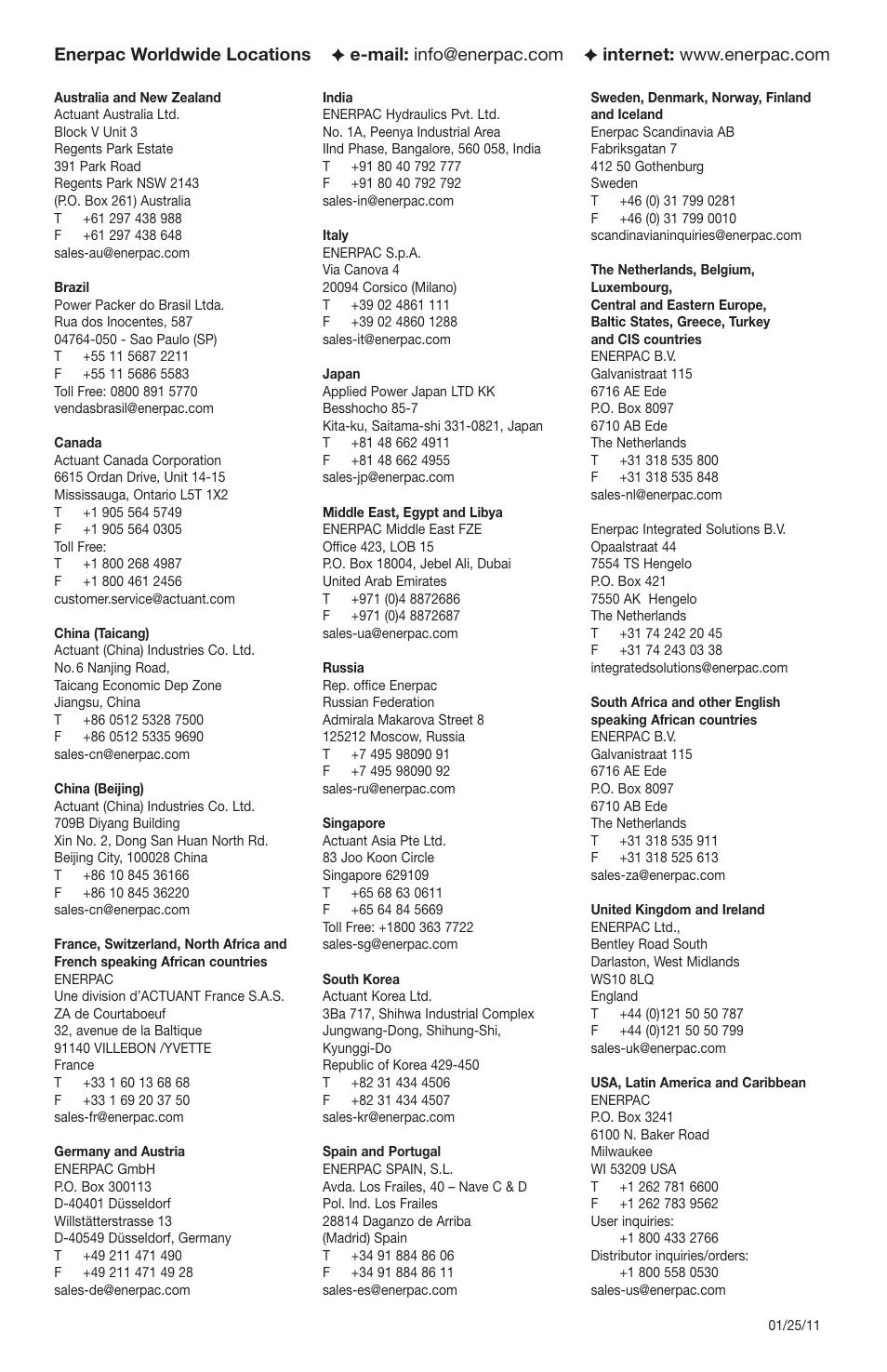 Enerpac LU7-Series User Manual | Page 8 / 8