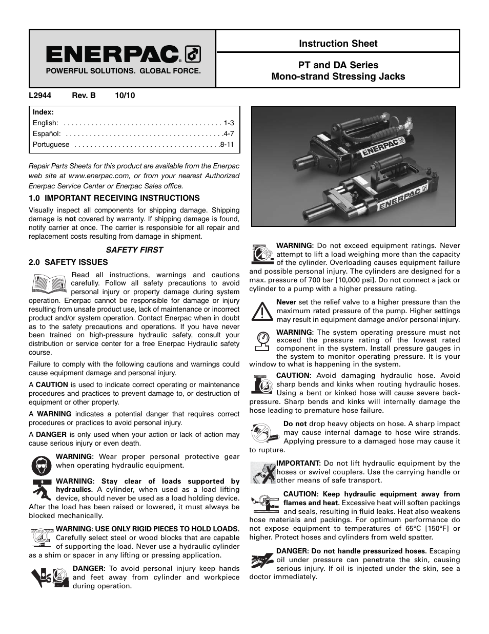 Enerpac SCJ-Series User Manual | 12 pages