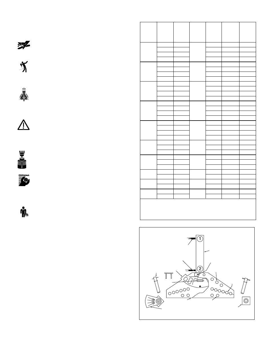 Tabla de especificaciones | Enerpac STB-Series User Manual | Page 28 / 48