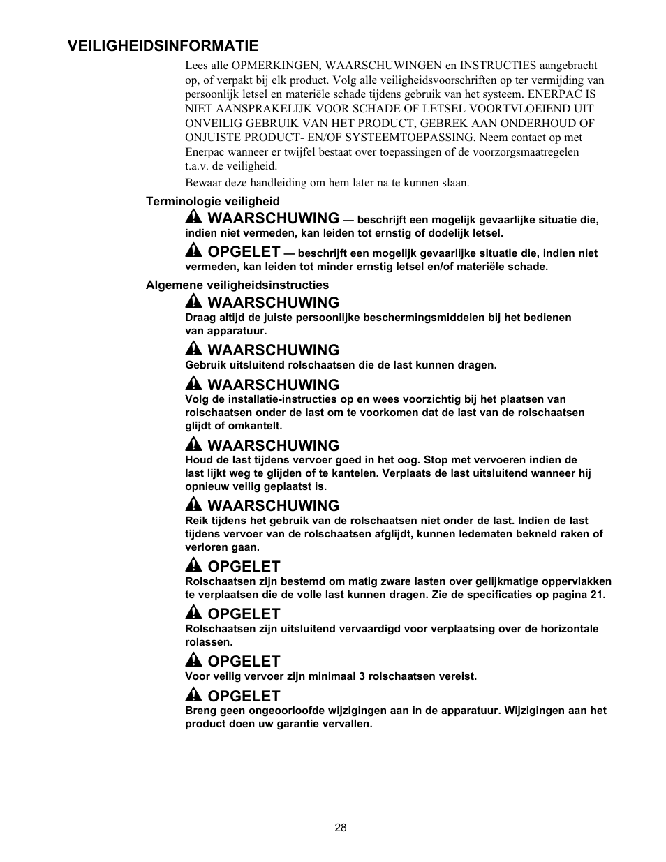 Enerpac ER-Series User Manual | Page 28 / 32