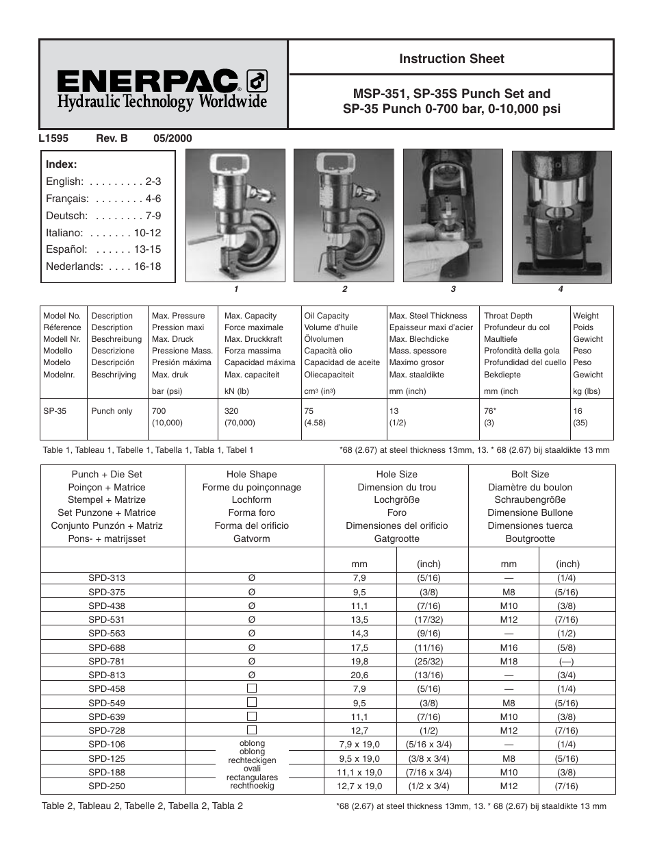 Enerpac SP-Series User Manual | 20 pages