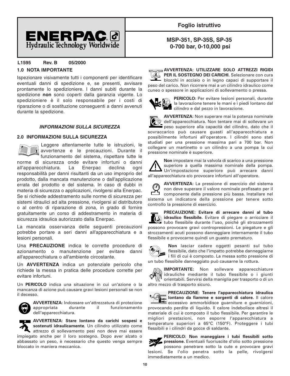 Enerpac SP-Series User Manual | Page 10 / 20