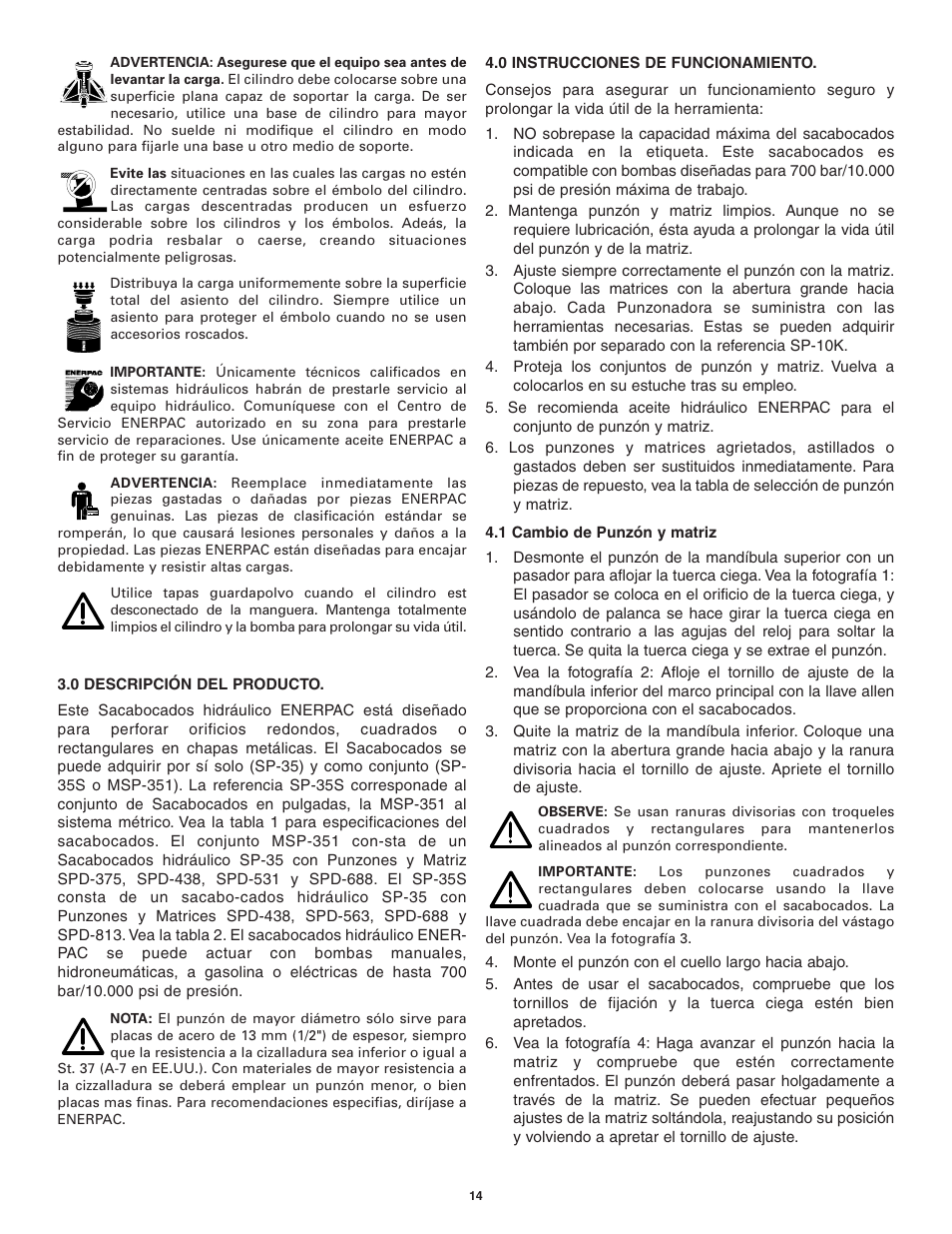 Enerpac SP-Series User Manual | Page 14 / 20
