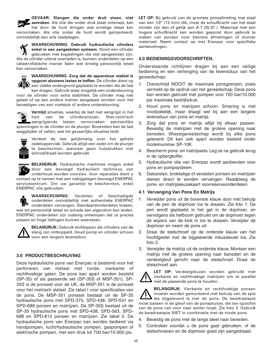 Enerpac SP-Series User Manual | Page 17 / 20