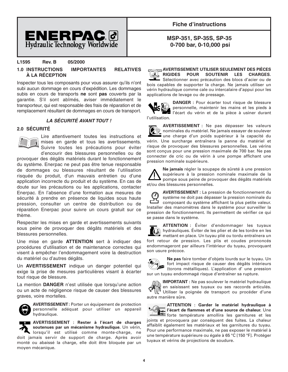 Enerpac SP-Series User Manual | Page 4 / 20
