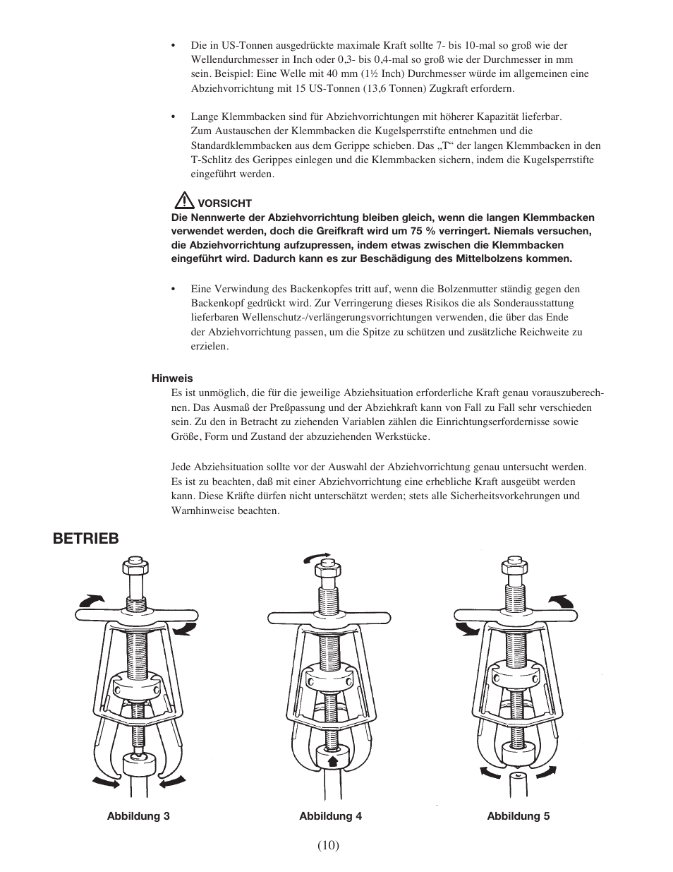 Betrieb | Enerpac EPH-Series User Manual | Page 10 / 52