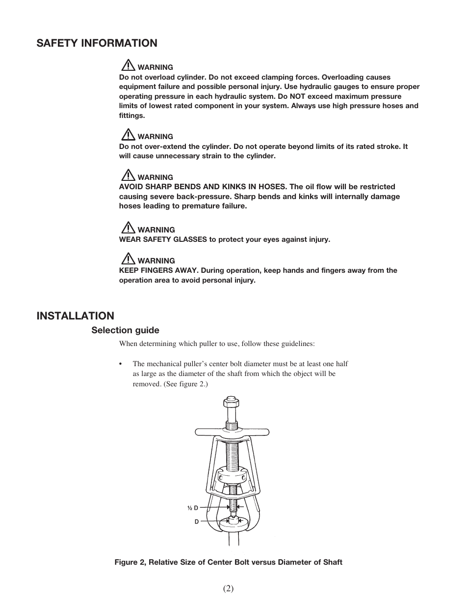 Safety information, Installation | Enerpac EPH-Series User Manual | Page 2 / 52