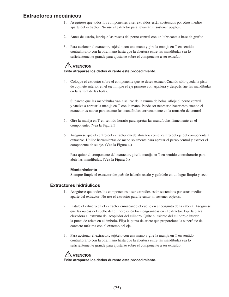 Extractores mecánicos | Enerpac EPH-Series User Manual | Page 25 / 52