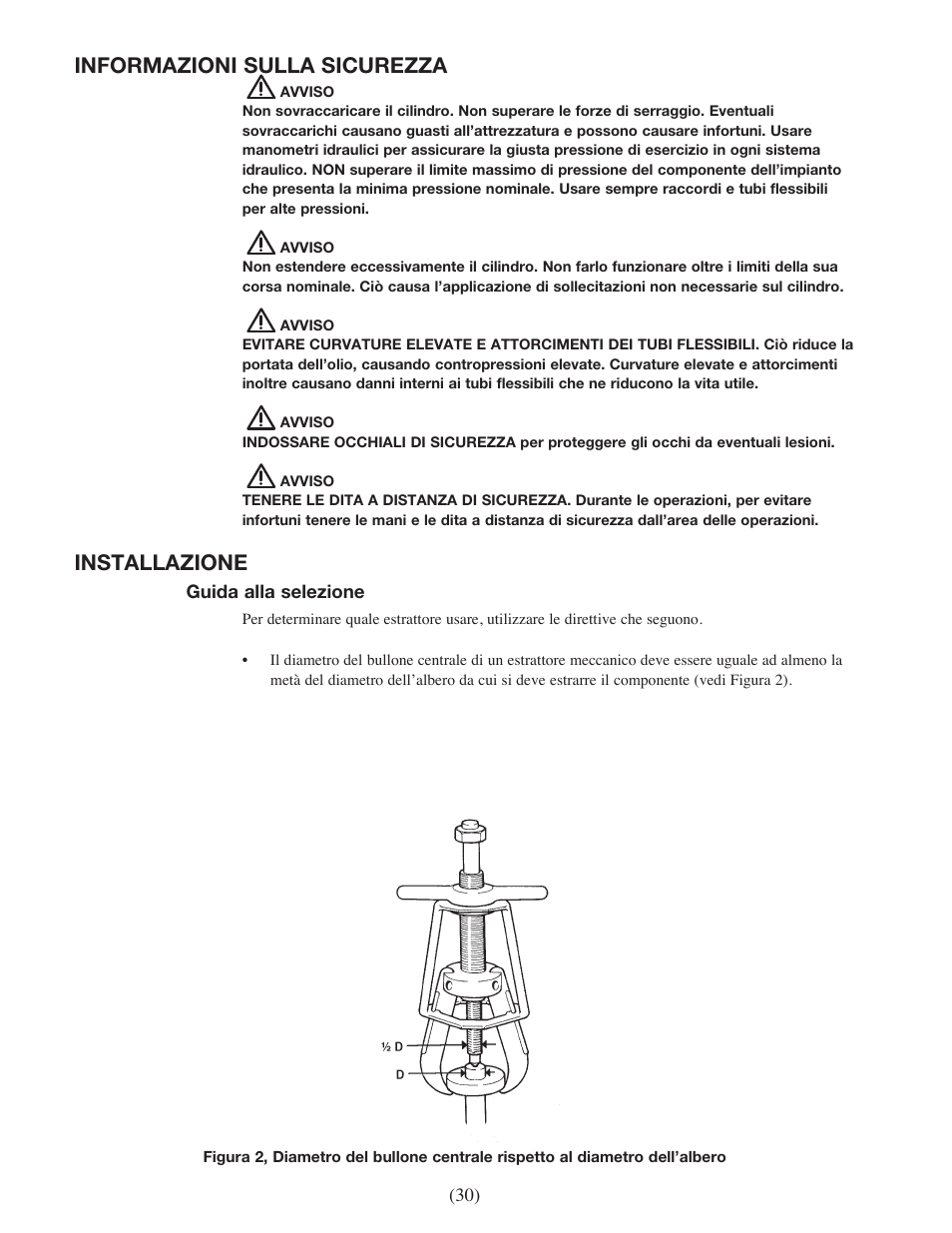 Informazioni sulla sicurezza, Installazione | Enerpac EPH-Series User Manual | Page 30 / 52