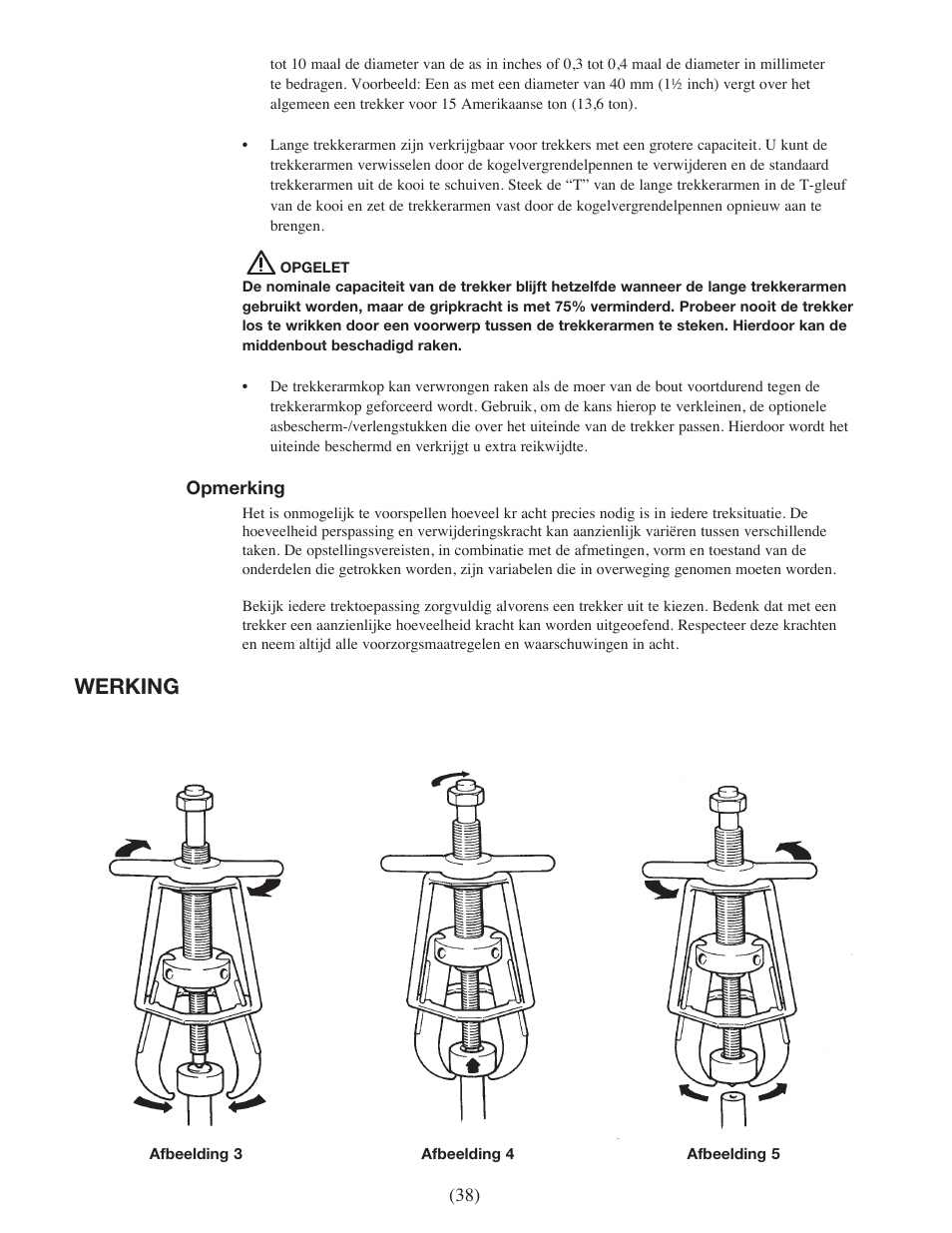 Werking | Enerpac EPH-Series User Manual | Page 38 / 52