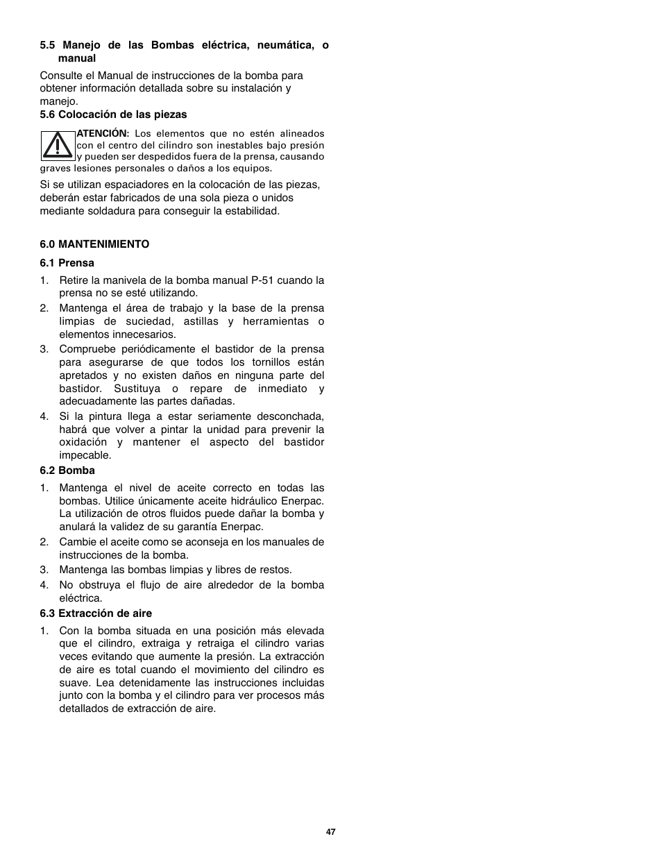 Enerpac BPR-Series User Manual | Page 47 / 68