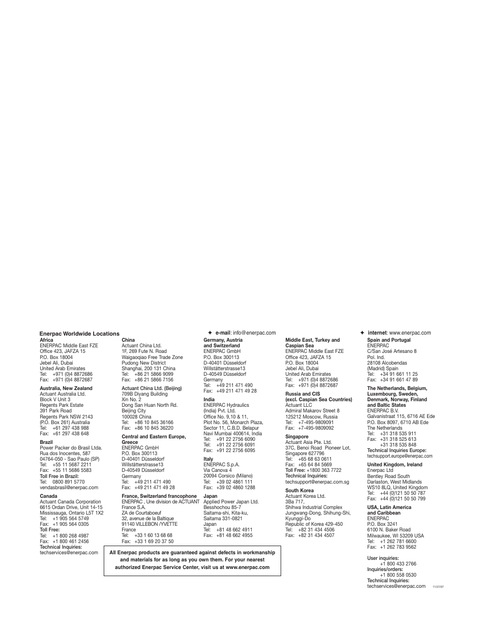 Enerpac BPR-Series User Manual | Page 68 / 68