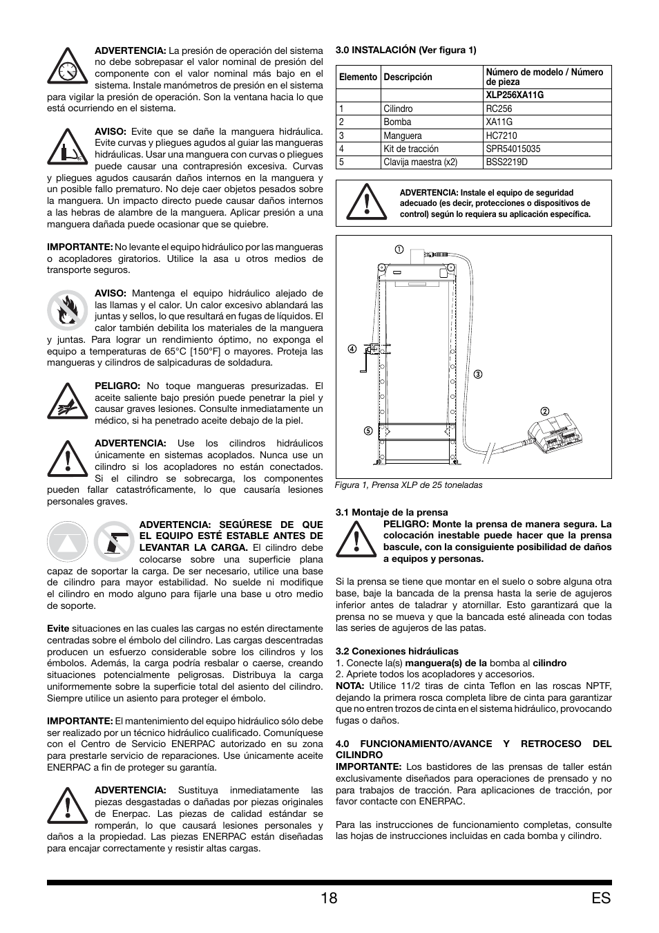 Enerpac XLP 25 ton User Manual | Page 18 / 48