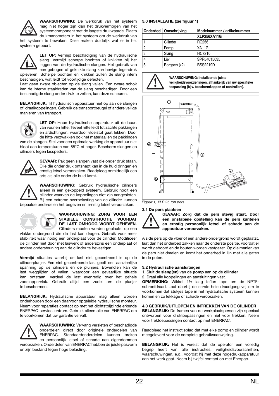 Enerpac XLP 25 ton User Manual | Page 22 / 48