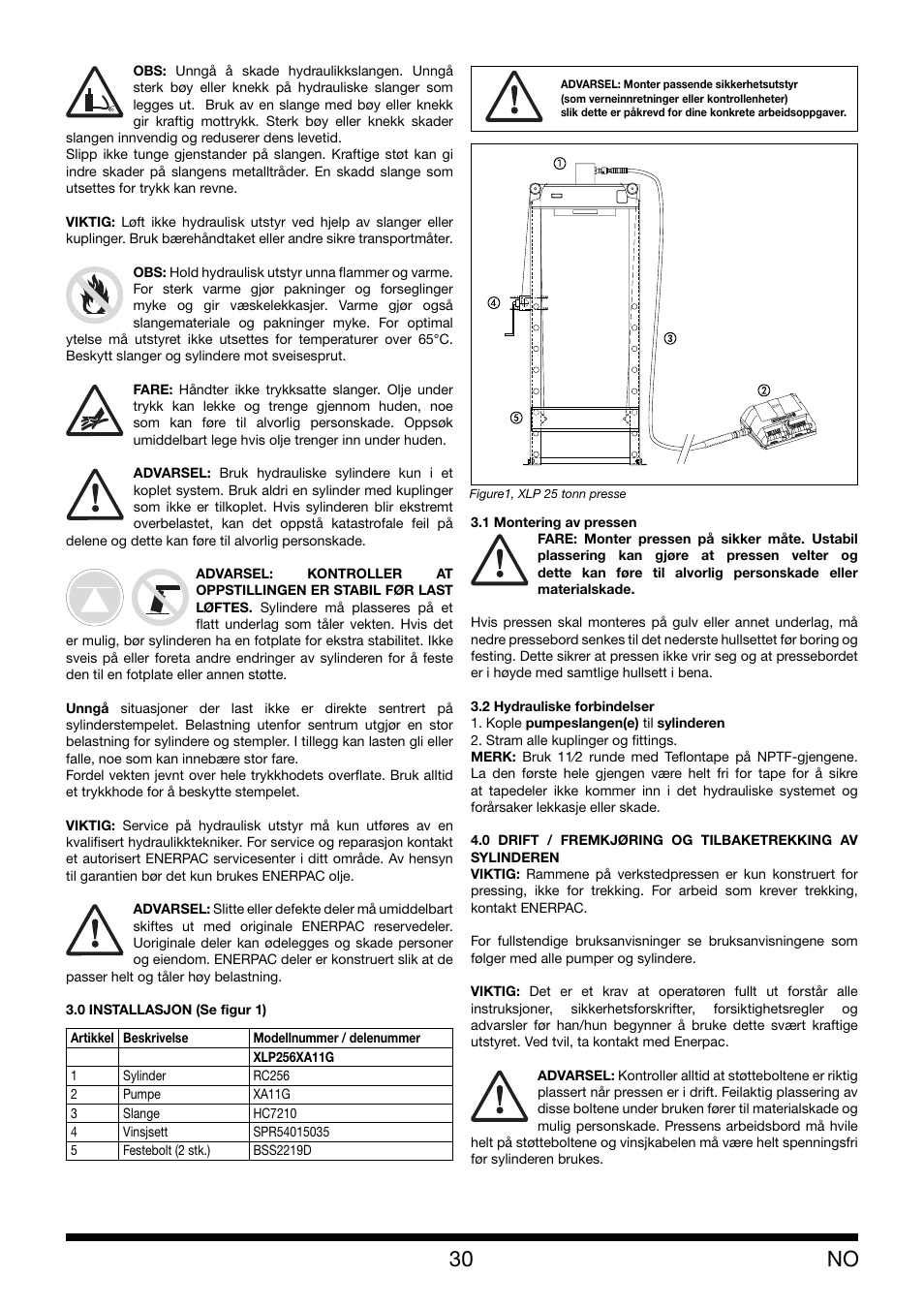 Enerpac XLP 25 ton User Manual | Page 30 / 48