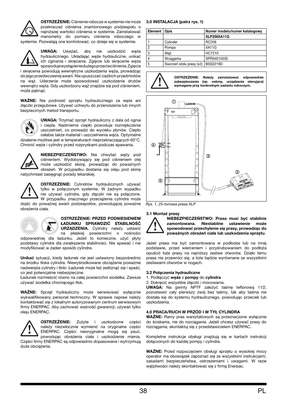 Enerpac XLP 25 ton User Manual | Page 38 / 48