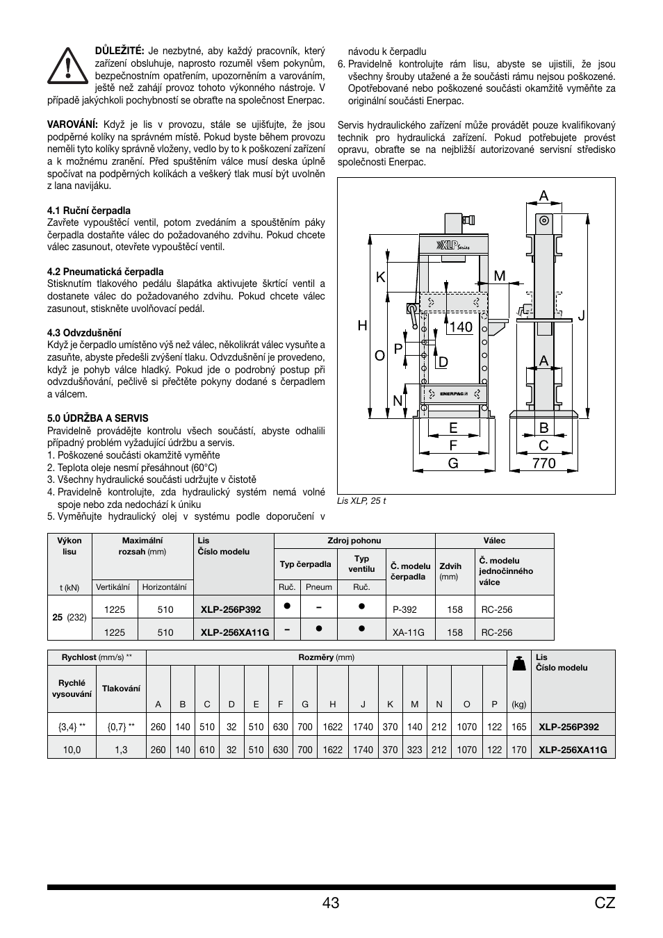Enerpac XLP 25 ton User Manual | Page 43 / 48
