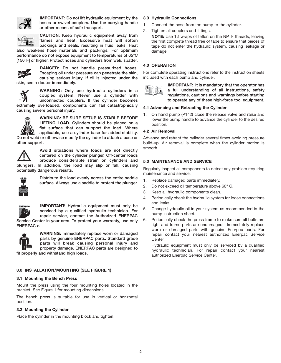 Enerpac VLP 10 ton User Manual | Page 2 / 28