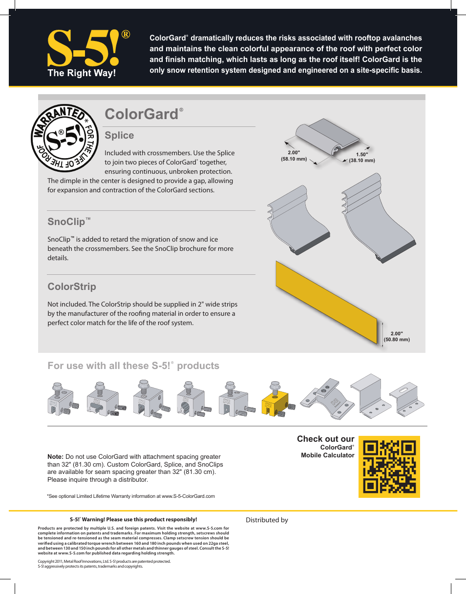 Colorgard, For use with all these s-5, Products | Splice, Snoclip, Colorstrip, Check out our | Englert Color Gard Components User Manual | Page 2 / 2