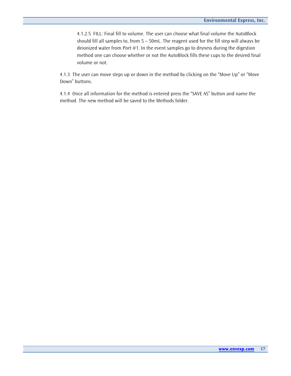 Environmental Express AutoBlock Plus User Manual | Page 17 / 28