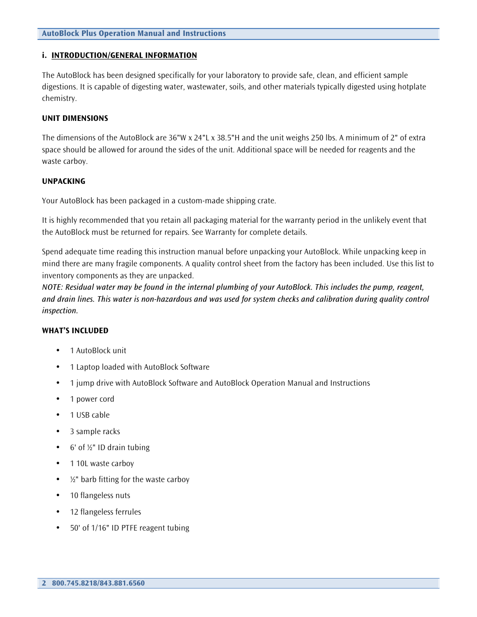 Environmental Express AutoBlock Plus User Manual | Page 2 / 28