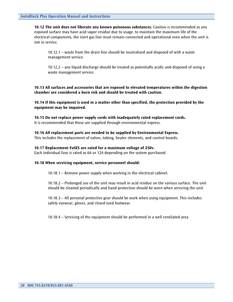 Environmental Express AutoBlock Plus User Manual | Page 28 / 28