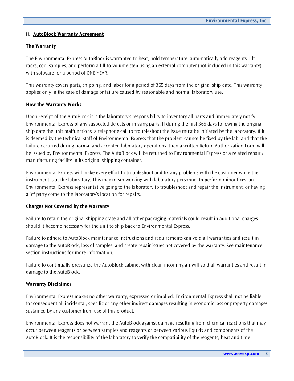 Environmental Express AutoBlock Plus User Manual | Page 3 / 28