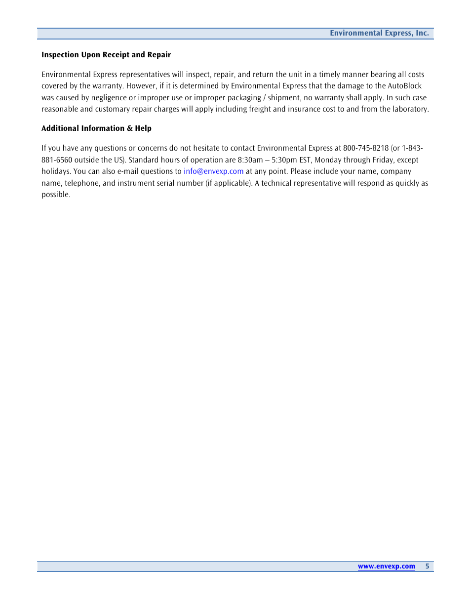 Environmental Express AutoBlock Plus User Manual | Page 5 / 28