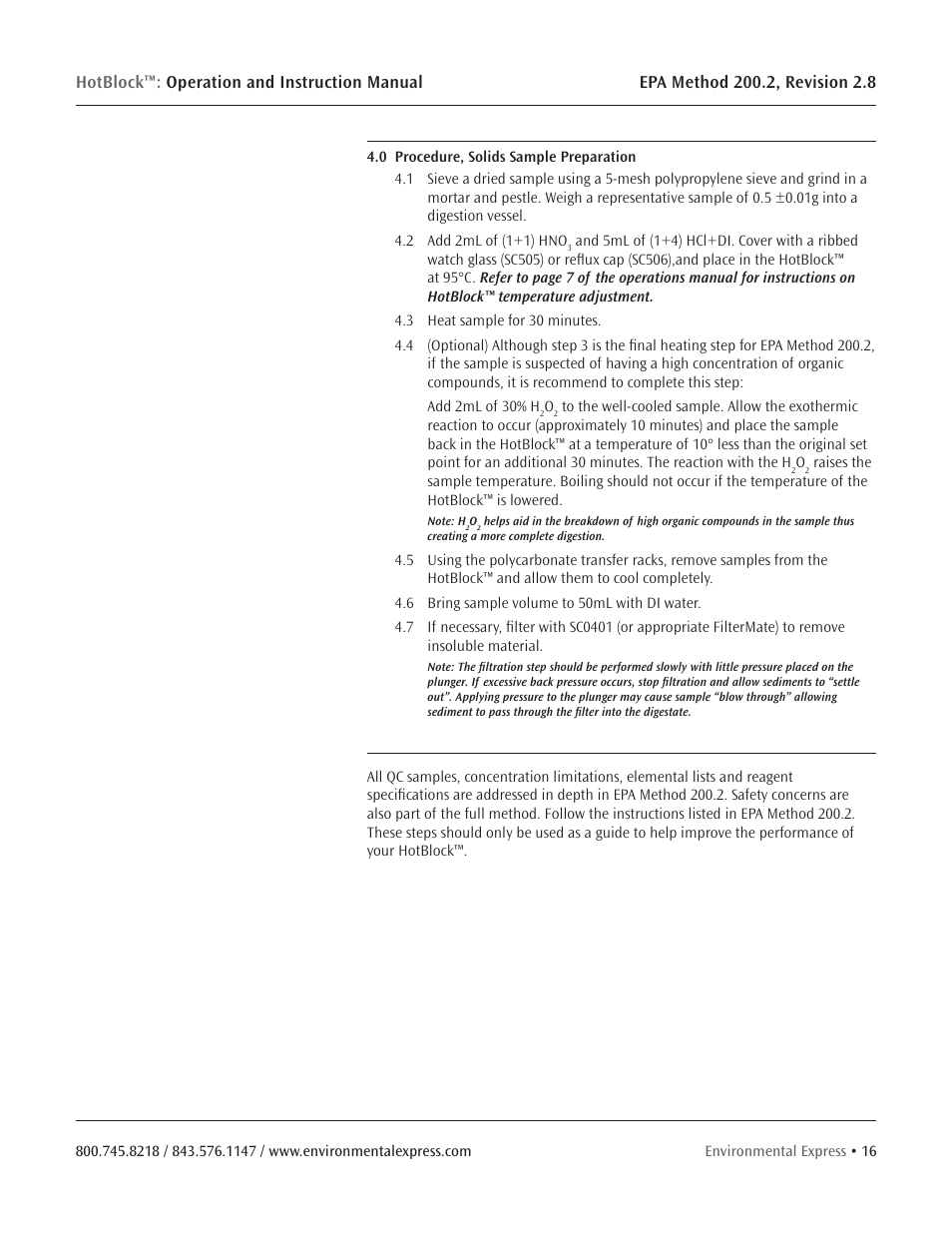Environmental Express HotBlock CURRENT User Manual | Page 18 / 38