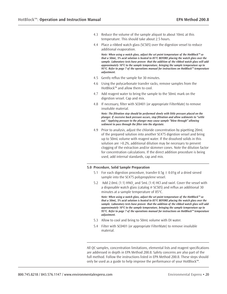 Environmental Express HotBlock CURRENT User Manual | Page 22 / 38