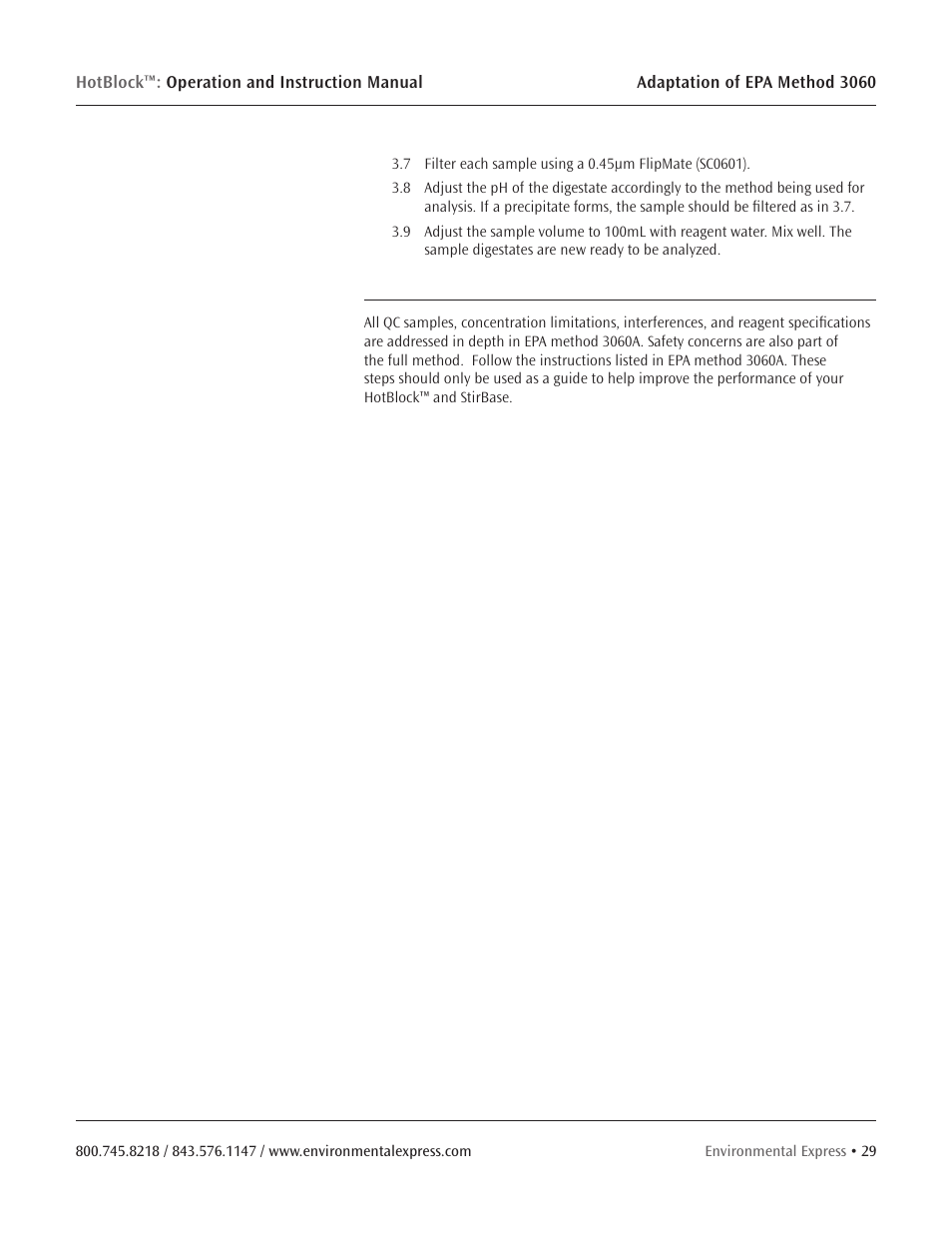Environmental Express HotBlock CURRENT User Manual | Page 31 / 38