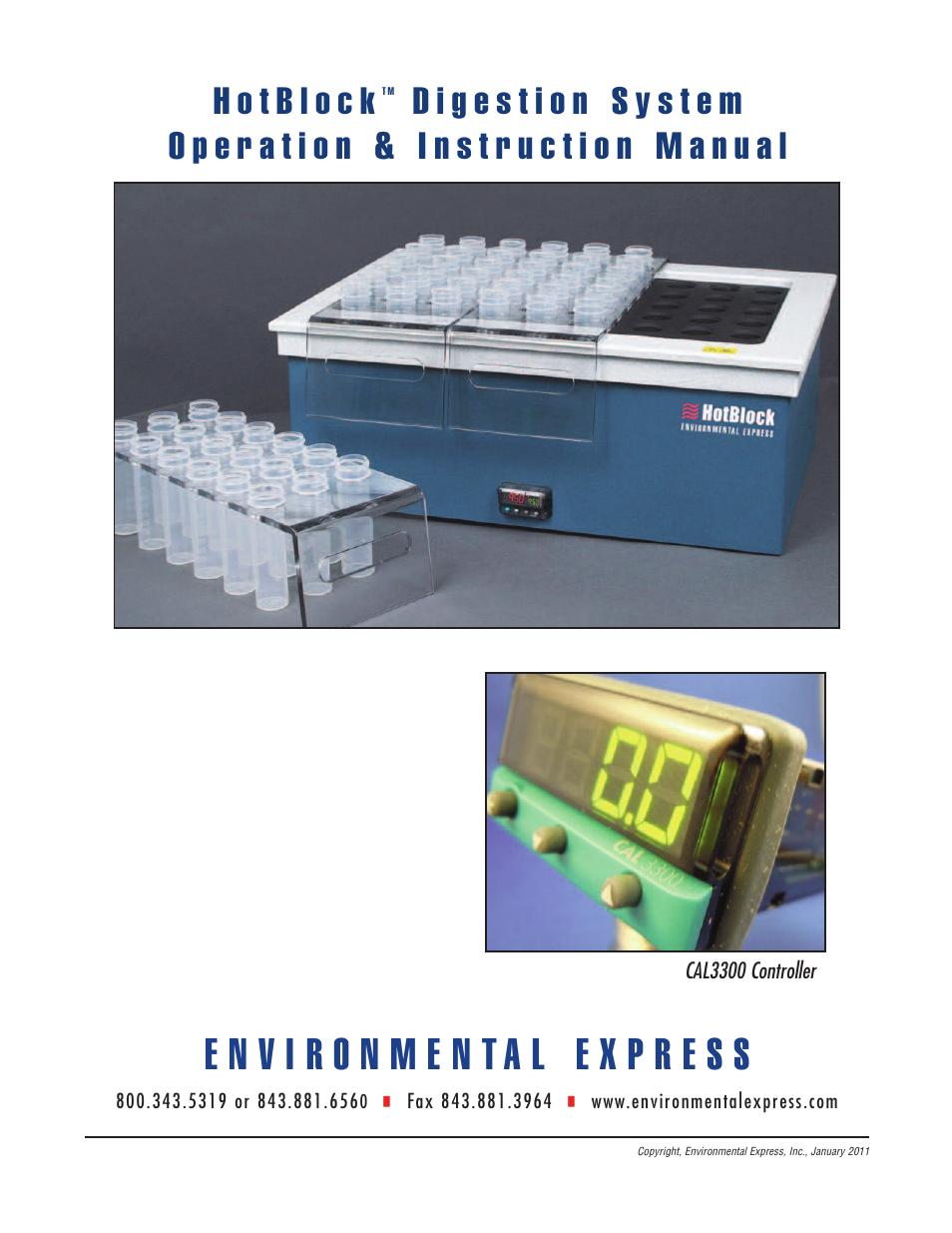 Environmental Express HotBlock CAL 3300 User Manual | 20 pages