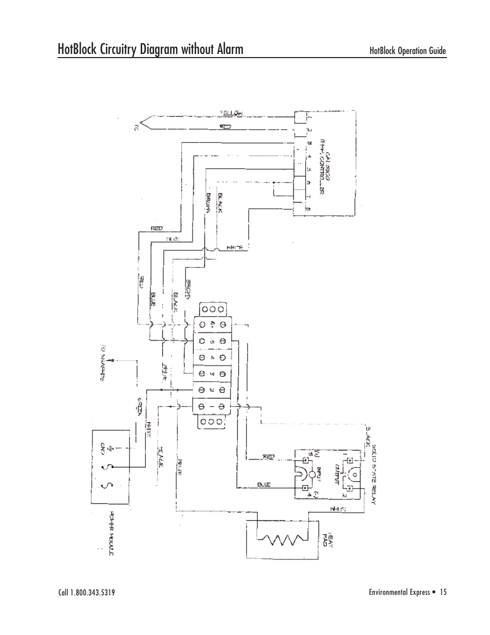 Hotblock circuitry diagram without alarm | Environmental Express HotBlock CAL 3300 User Manual | Page 16 / 20