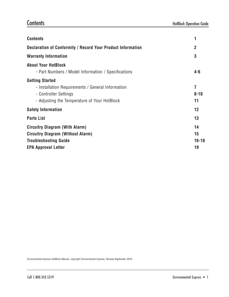 Environmental Express HotBlock CAL 3300 User Manual | Page 2 / 20